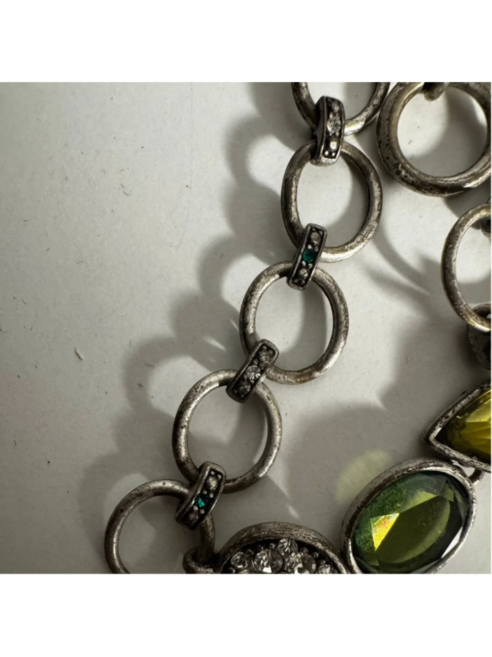 Women's Lia Sophia Silver Tone Green Gemstone Toggle Bracelet One Size